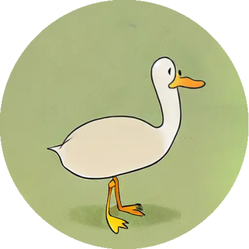 A poorly drawn cartoon duck.